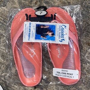 Peach color, black, snake pattern - flip flop 7